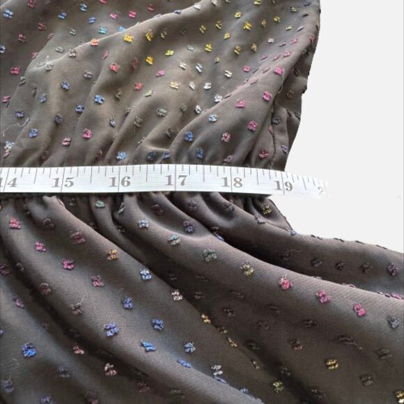 ModCloth L/S Rainbow Dots Semi Sheer Black Whimsigoth Witch Midi Dress (Size 2X) - Picture 13 of 16